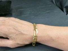 Mens 14k Gold Link Bracelet, 8", Marked Made In Italy