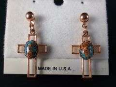 Classy Casuals Copper Cross Earrings