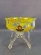 Czech Legged Art Glass Vases, Qty 3