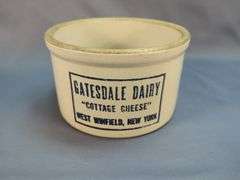 Gatesdale Dairy Cottage Cheese Stoneware Crock
