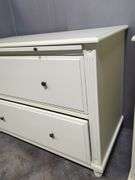 Two-Drawer White Dresser With Pullout