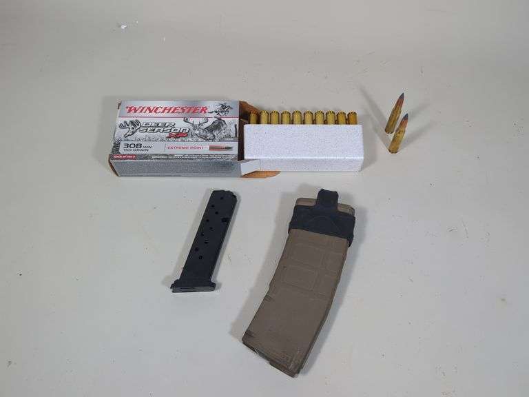 Winchester Deer Season XP .308 Win Ammo, Approx 22 Rds, Magpul 5.56x45 Cal Mag, And Hi-Point Unmarked Caliber Mag, Local Pickup Only image