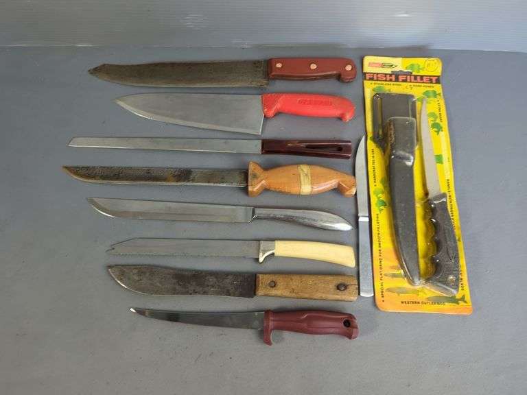 Fixed Blade Knives, Various Types And Sizes, Qty 10 image