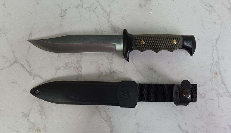 Cuchillo Deportivo Muela Trailing Point Knife, Made In Spain, 6" Blade, In Original Scabbard image