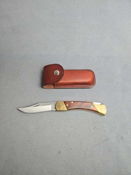 Schrade Uncle Henry Lock Back Knife, Model LB-7, SN# X36964, 3.75" Blade, In Leather Sheath image