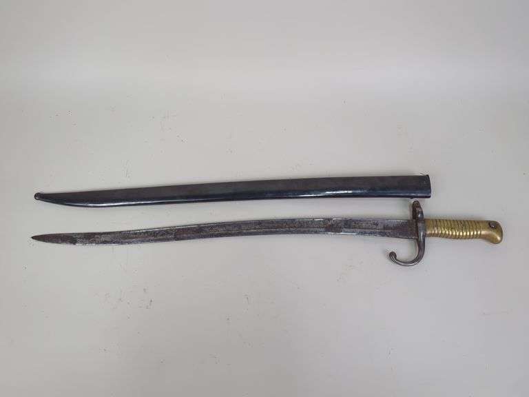 M1866 French Chassepot Yataghan Sword Bayonet, In Scabbard image