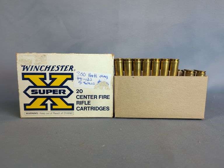 Winchester 300 H & H Mag Ammo, Approx Qty 14, And Empty 300 H & H Brass, Qty 5, Local Pickup Only image