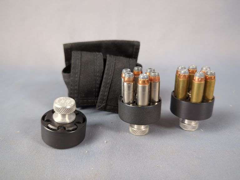 HKS Speedloader Model 586, Qty 3, Federal And Midway .357 Mag Ammo, Approx Qty 12, 2 Loaders In Case, Local Pickup Only image