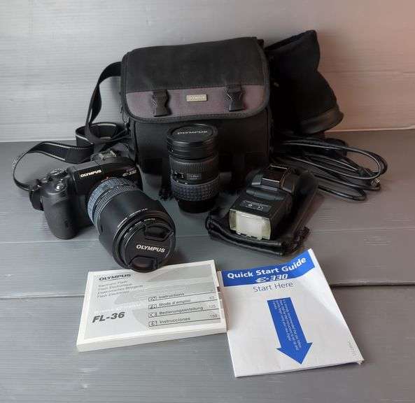 Olympus E-330 EVOLT Digital Camera with Lenses, Flash and Accessories
