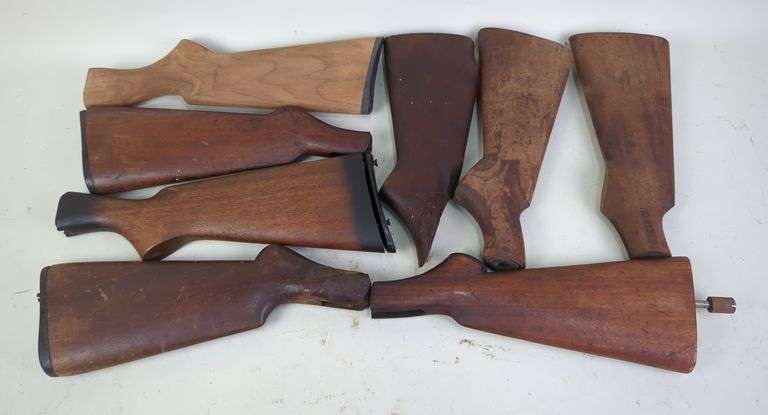 Wood Butt Stocks, Qty 8, Various Styles And Sizes image