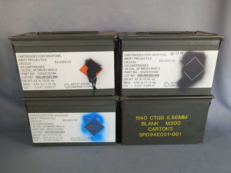 Metal Ammo Cans, Qty 4, 6" X 7" X 11.5" image