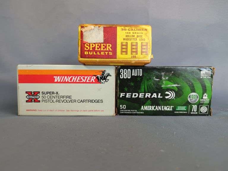 Winchester And Federal 380 Auto Ammo, Approx Qty 100, And Speer 38 Cal Bullets, Approx Qty 27, Local Pickup Only image