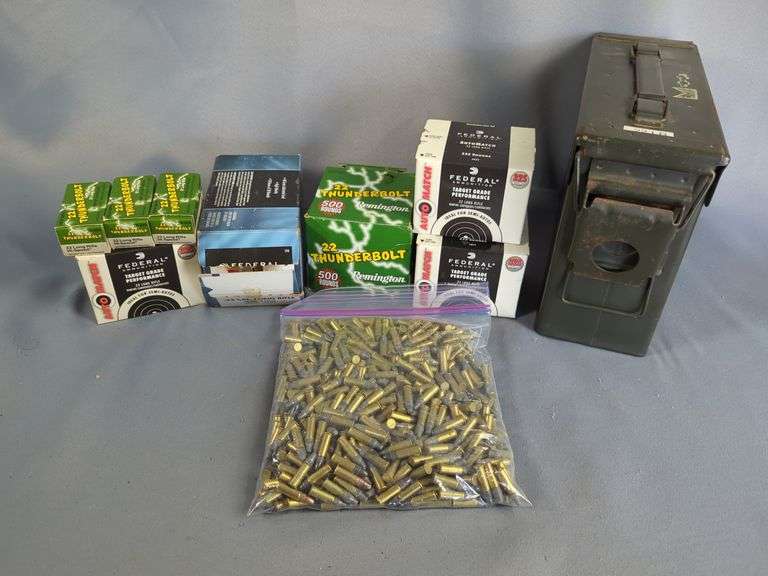 Federal And Remington .22LR Ammo, Approx 2591 Rounds, In Metal Ammo Can, 7" X 4" X 11", Local Pickup Only, image
