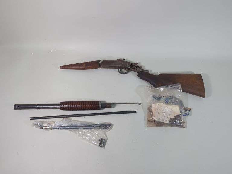 Iver Johnson Champion 12 ga Shotgun Receivers, Qty 2 SN# 27084 And 83254, One Is Receiver, Stock, Foregrip, And Parts Only image