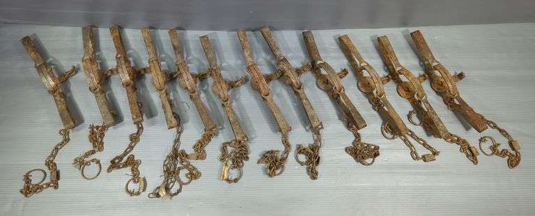 Victor Animal Trap Company Double Long Spring Foothold Animal Traps, Qty 10, With Unmarked Double Long Spring Foothold Traps, Qty 2 image