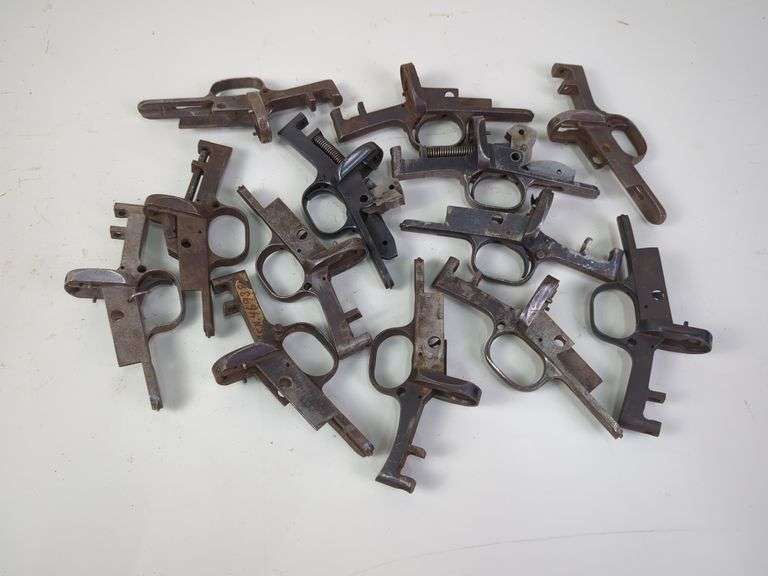Trigger Housings, Two With Springs, Total Qty 13, Believed To Be Remington M12 image