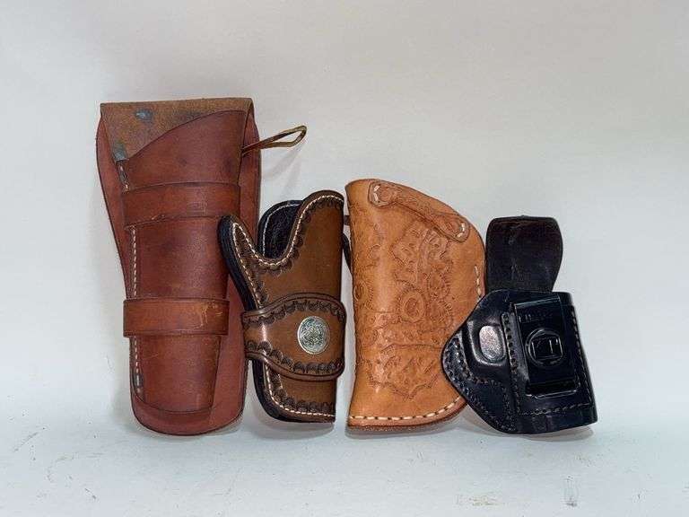 Leather Holsters, Qty 4, Various Sizes And Styles image