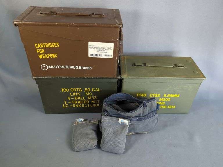 Metal Ammo Cans, Qty 3, 6" X 7" X 11.5", And Sand Pearl  And Torres 2 Lb Bags, Total Qty 6 In Pouch image