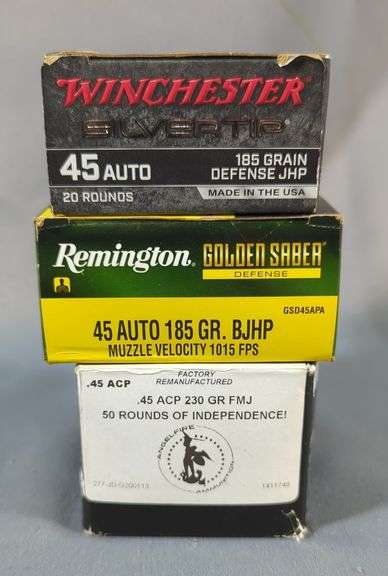 Remington, Winchester, And Angel Fire 45 Auto Ammo, Approx 90 Rounds, Local Pickup Only image