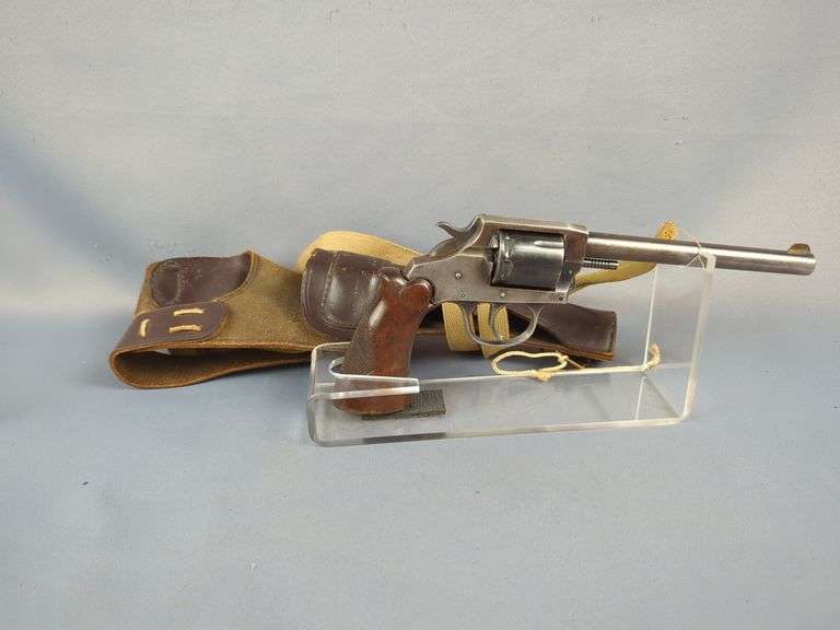 Iver Johnson Target Sealed 8 .22 LR 8-Shot Revolver SN# M17431, Cylinder Does Not Advance After Firing, In Leather Drop Leg Holster image