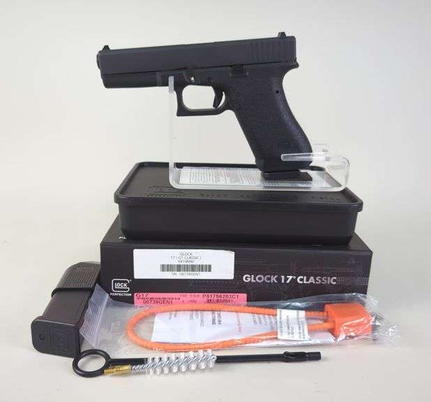 Austria Glock 17 Classic 9x19 Cal  Pistol SN# 06739GEN1, 2 Total Mags, Cleaning Brush, Paperwork, With Hard Case, In Box image
