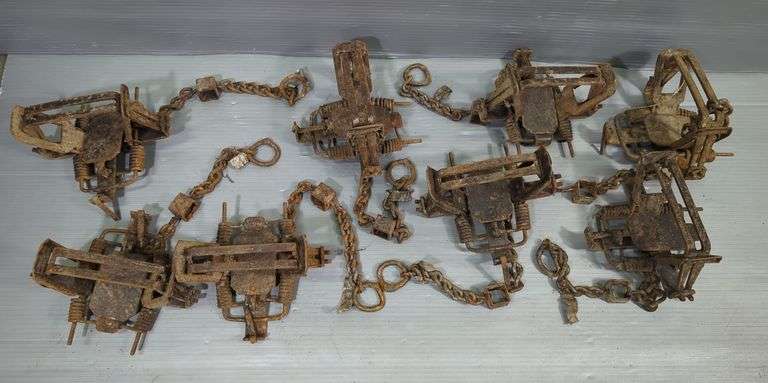 North Woods #3 Square Jaw Coil Spring Foothold Animal Traps, Qty 8 image