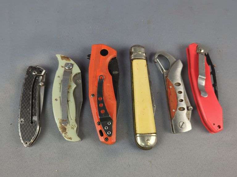 Folding Knives, Various Styles And Blade Lengths, Qty 6 image