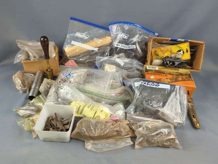 Gun Part Assortment, Includes Trigger Groups, Military Barrel Bands, Trigger Guards, Springs, Screws, Clips, And More image