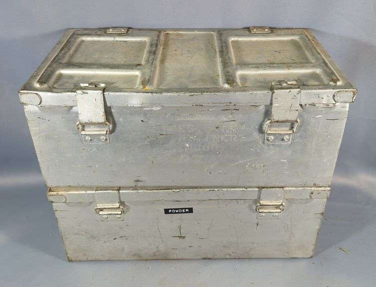 Metal Ammo Cans, Qty 2, 7.5" X 19" X 10.5" image
