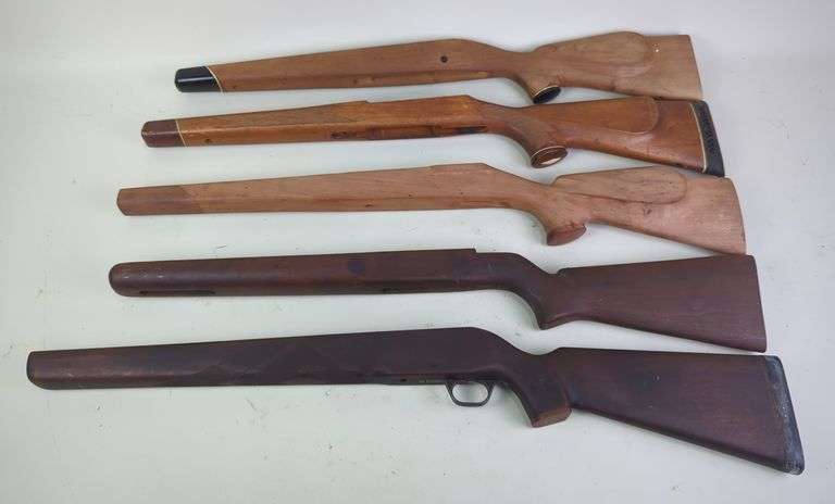 Wood Bolt Action Rifle Stocks, Qty 5, Various Styles And Lengths image