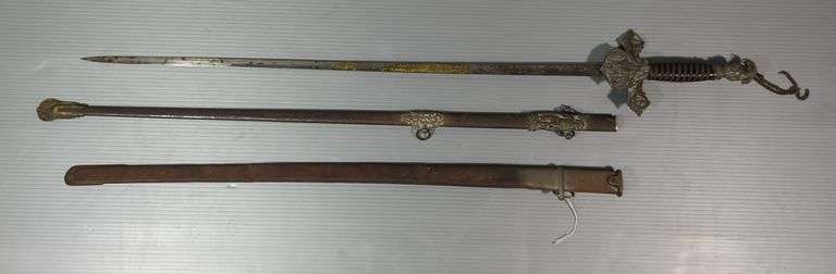 Knights Of Pythias Sword, Marked Wm Bess/ FCB, 31.25" Blade, In Scabbard, And Additional Unmarked Scabbard image