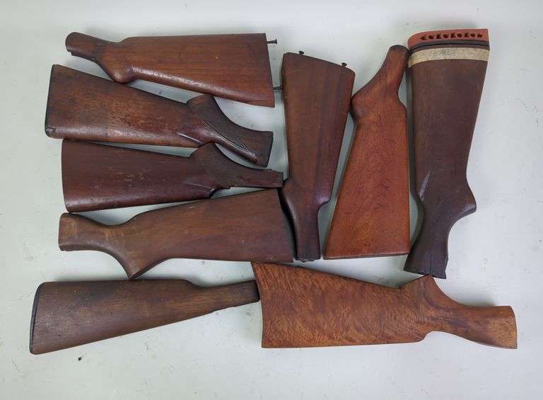 Wood Butt Stocks, Qty 9, Various Styles And Sizes image