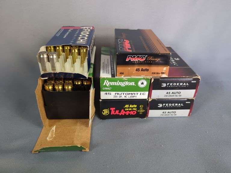 .45 Auto Ammo, Brands Include Federal, Remington, Fiocchi, PMC Bronze, TulAmmo, Approx 337 Rds, Local Pickup Only image