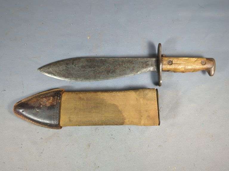 1914 Springfield Armory Bolo Knife With Flaming Bomb, In 1918 Scabbard image