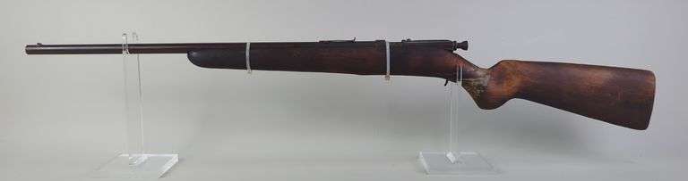 O.F. Mossberg & Sons Model B .22 SLLR Bolt Action Rifle SN# Not Found, No Trigger Guard, Stock Cracked And Chipped, No Butt Plate, Barrel Does Not Appear To Be Attached To Stock image