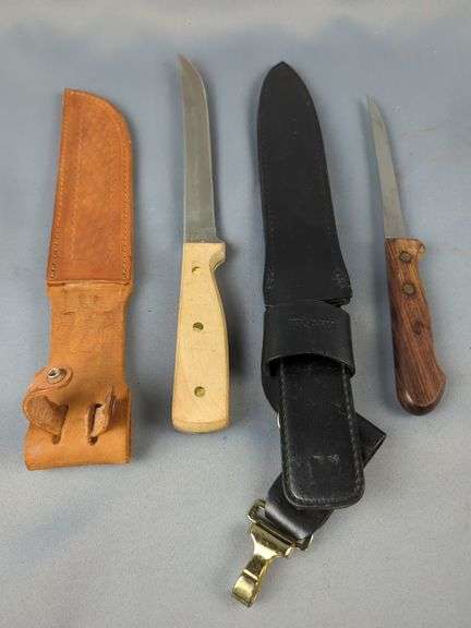 Fillet Knives, 5.5" and 7" Blades, Includes Leather Holsters image