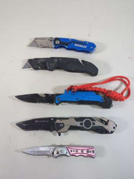 Folding Knives, Includes Fishing Knives, Folding Razor And More, Total Qty 5 image