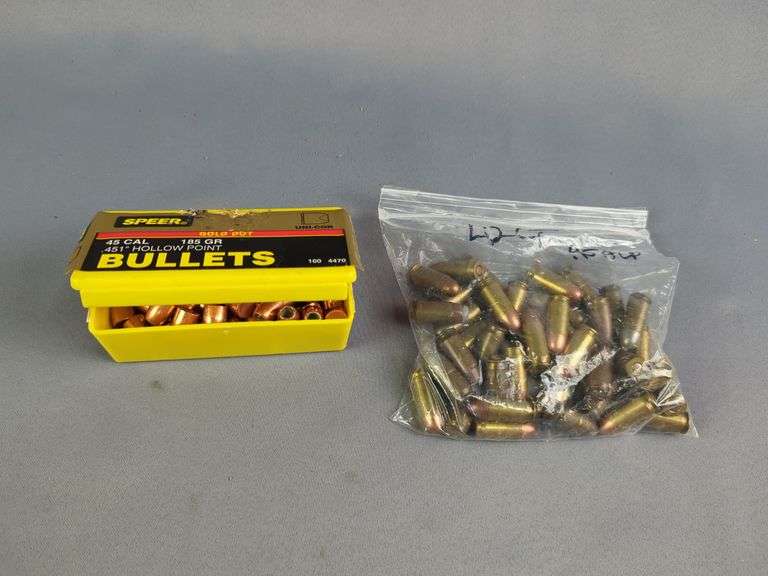 Loose 45 ACP Ammo, Approx Qty 42, And Speer 45 Cal Bullets, Approx Qty 98, Local Pickup Only image