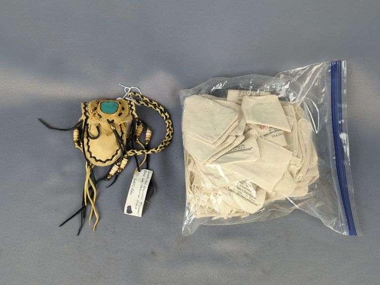 Deerskin Spirit Quest Pouch With Lead Balls, And Assorted Shot Bags image