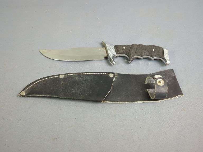 Stainless Steel Bowie Knife, In Leather Sheath, 5" Blade image