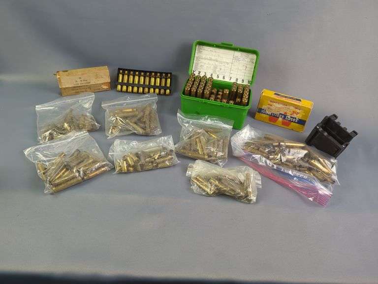 Empty Brass Assortment, Includes 30-30 Win, 300 Win Mag, 243 Win And More, Uncounted, And Jungle Style Clip image