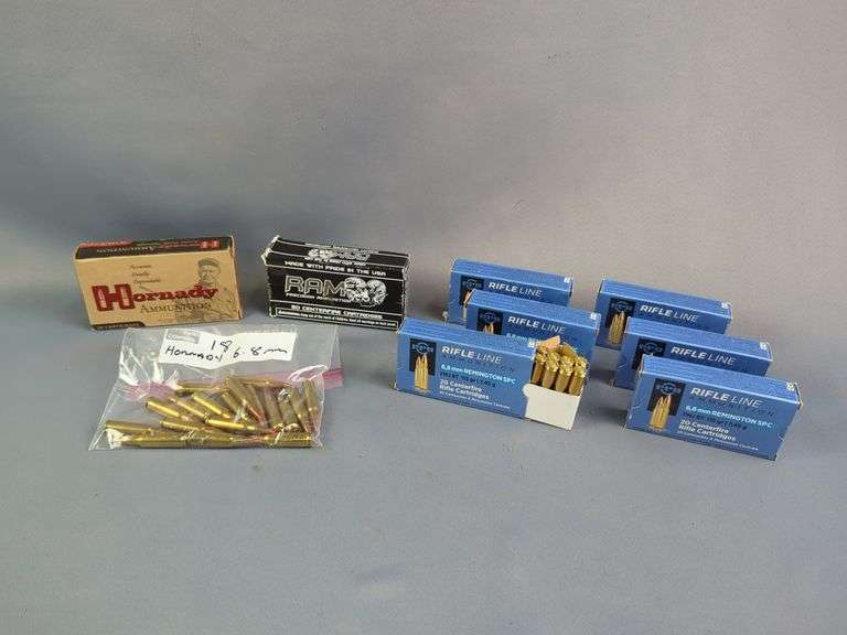 Hornady, Rifle Line, And RAM 6.8mm SPC Ammo, Approx Qty 166, Local Pickup Only image