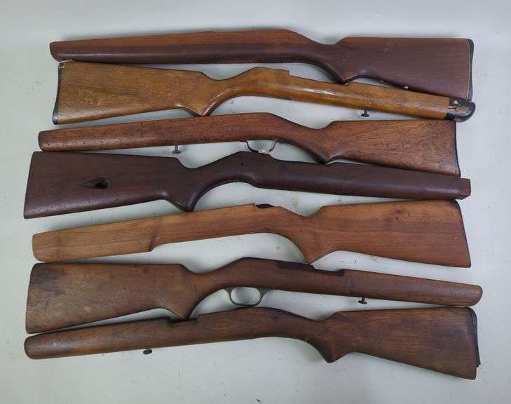 Wood Rifle Stocks, Qty 7, Various Styles And Lengths image