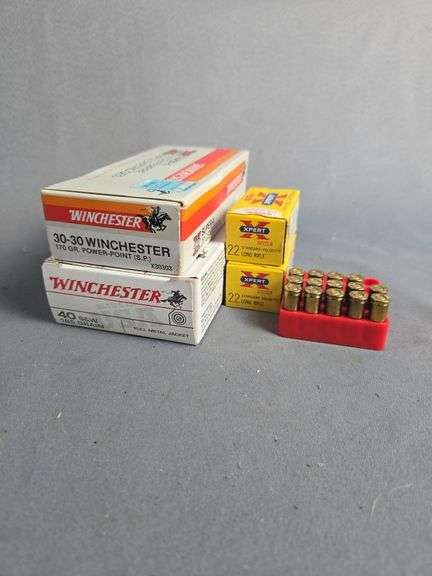 Winchester .40 S&W Ammo, Approx 36 Rds, Winchester Super X 30-30 Win Ammo, Approx 20 Rds, Federal Cartridge .32 Auto Ammo, Approx 14 Rds, And Western Xpert .22 LR Ammo, Approx 70 Rds, Local Pickup Only image
