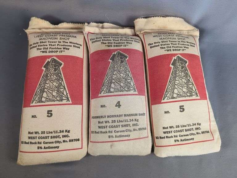 West Coast 25 lb Premium Magnum Shot No. 4, And West Coast 25 lb Premium Magnum Shot No. 5, Qty 2, One Bag Has Rip And Is Taped image