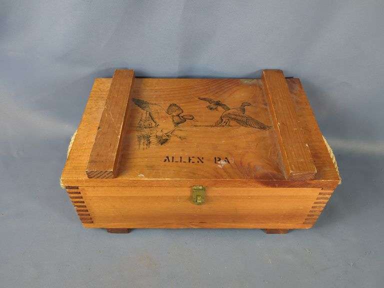 Storage Crate With Rope Handles And Duck Motif, 7.5" X 16" X 10" image