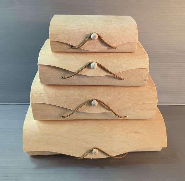 Graduated Soft Bamboo Wood Storage Boxes