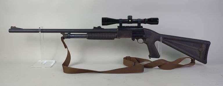 Ithaca Deerslayer Model 37 12 ga Pump Action Shotgun SN# 371685791, Norinco Scope, For 2-3/4" Shells, Canvas Sling, Fiber Optic Sights, SN# Under Scope Mount image