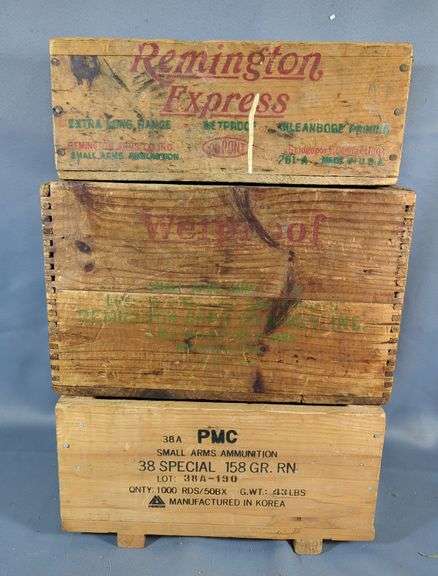 Ammunition Wood Crates Including Remington Express, Remington UMC Kleanbore, And PMC image