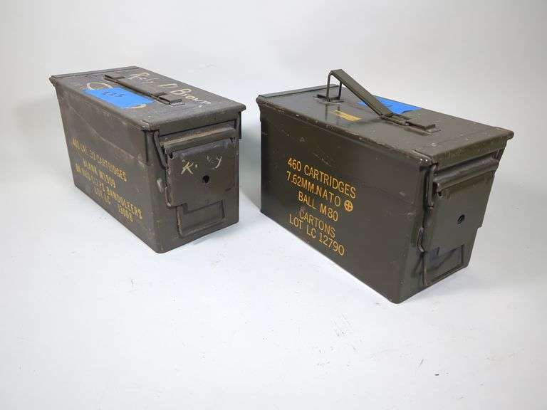 Metal Ammo Cans, Qty 2, 7" X 11" X 5.5" image
